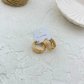 گوشواره حلقه‌ای زنانه شیک با طرح خاص ژوپینگ
