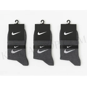 جوراب نیم‌ساق زنانه زغالی نخ پنبه پک 3 عددی | ساده، شیک و با دوام بالا