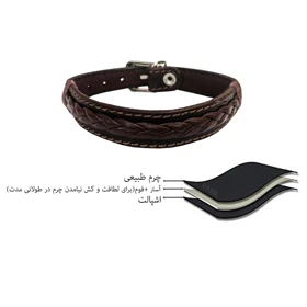 دستبند چرم وارک مدل حامی کد rb155