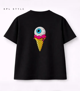 تیشرت باکسی یونیسکس طرح Ice Cream کد 1297