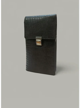 کیف مدارک دوشی دور زیپ چرم طبیعی