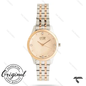 ساعت کرست زنانه 6297-2 دورنگ رزگلد Crest-11144-L