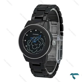 ساعت زنانه شنل سرامیکی مشکی عقربه آبی Chanel-7464-L