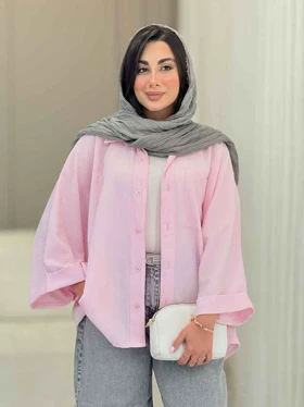 مانتو پانچ آستین پاکتی تک جیب