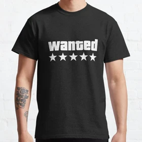 تیشرت طرح "GTA V "Wantedجی تی ای کد 10738