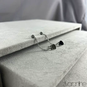 گوشواره زنانه دوتایی مدل قلب 20397