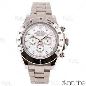 ساعت رولکس دیتونا مردانه سه موتوره نقره ای صفحه سفید 102610