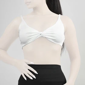 نیم‌تنه جلو گره‌ای ورزشی زنانه جیم شارک مدل PB-4H0243 سفید