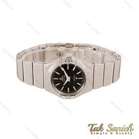 ساعت امگا زنانه نقره ای صفحه مشکی خطی Omega-4469-L