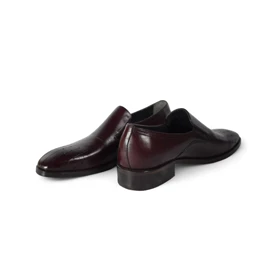 کفش مردانه چرمیران زرشکی PM1086 بی بند