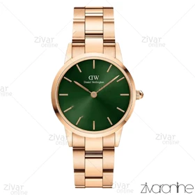 ساعت دنیل ولینگتون آیکونیک لینک زنانه رزگلد سبز اسمال 103837