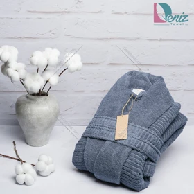 حوله تن پوش Cotton Life رنگ طوسی