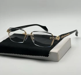 عینک کلاب مستر کروم هارتز کد 2924 Chrome Hearts (طلایی)