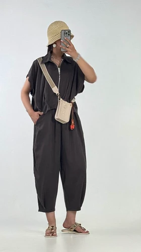 ست وست و شلوار بالنی کد : 9000112 (قهوه ای)