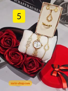 باکس هدیه زنانه دخترانه ساعت و سرویس