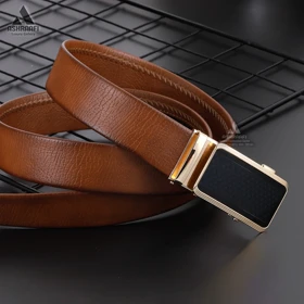 کمربند چرمی مردانه Leather Ratchet Belt BL101 (قهوه‌ای)