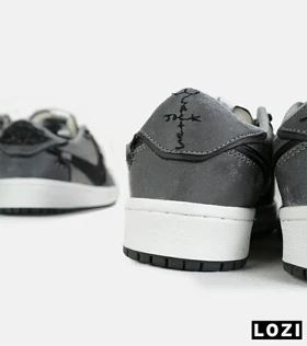 کفش کتانی مردانه و زنانه طوسی مشکی NIKE jordan 1 مدل 7181