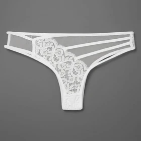 شورت فانتزی زنانه مدل گیپور اریب بند دارT296 (سفید)