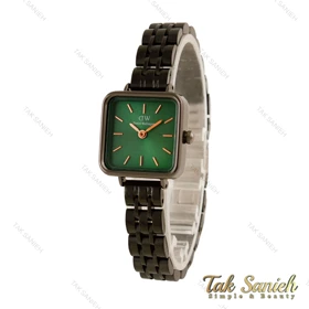 ساعت دنیل ولینگتون زنانه مربعی مشکی صفحه سبز DW-5627-L
