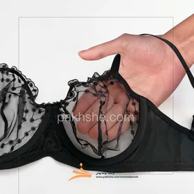 سوتین مشکی لمه تورگاز فنردار برند نوشه پوش