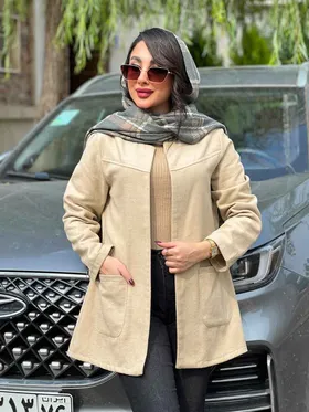 پالتو کتی جلو برش‌دار