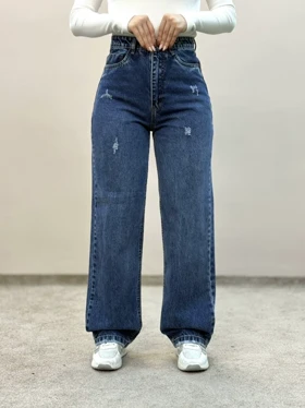 شلوار جین نیمبگ آبی وسط