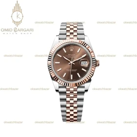 ساعت مچی رولکس دیت جاست سوئیسی سیلوررزگلد صفحه چاکلت Rolex Datejust