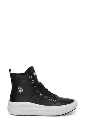 پایه. پولو اسن. کفش کتانی بلند زنانه سفید مشکی 3W Clementine Pu 3pr CLEMENTINE PU 3PR