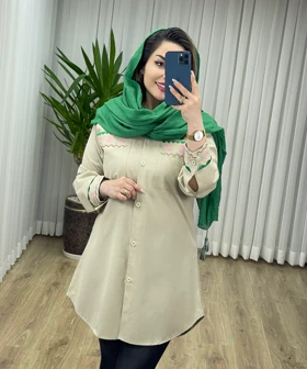 مانتو شومیزی گلدوزی کد 2064
