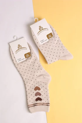 جوراب زنانه ساق‌دار میکس قلب