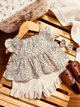 تاپ و شلوارک دخترانه گلارا