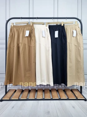 دامن جیب کراس کمرکش ساده