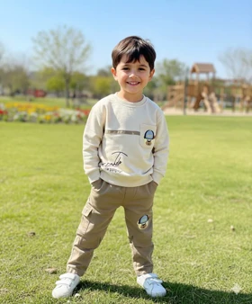 بلوز شلوار بچگانه جیب‌دار خرسی