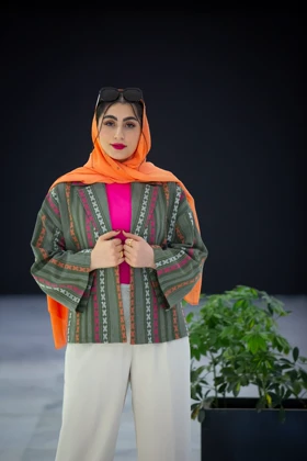 مانتو کت کنفی طرحدار آستین کلوش