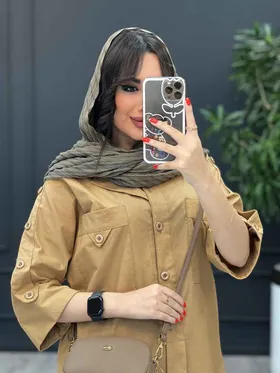 مانتو لینن سر جیب مثلثی