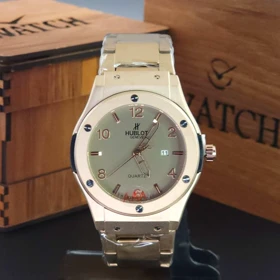 ساعت مچی مردانه هابلوت ژنو HUBLOT تاریخ دار با قفل پروانه ای کد 3