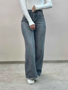 شلوار جین فلربگ طوسی 3896 آمسو