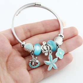 دستبند پاندورا مدل گل و ستاره دریایی