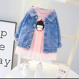 ست کت جین و پیراهن دامن تور