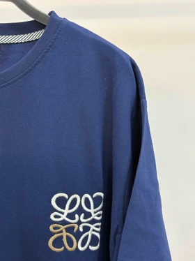 تیشرت لانگ نخ پنبه leowe (سورمه ای)