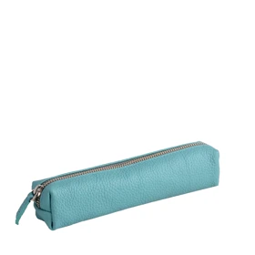 جامدادی چرم تک زیپ (آبی)