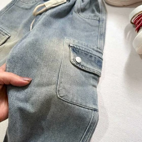 شلوار جین سنگ شور شده دمپا کش سبک اورجینال