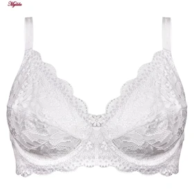 سوتین زنانه پانیذ سفید مدل فنردار گیپوری کد 66337-new