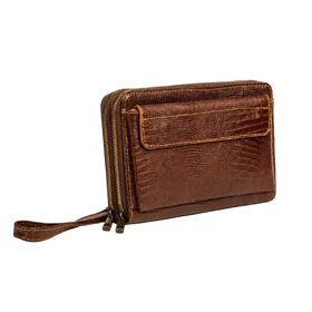 کیف دستی چرم طبیعی مدل (قهوه ای - لیزارد )