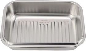 ظرف نگهدارنده غذا فریزری استیل مستطیل قفل دار