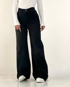 شلوار بگ مشکی سنگشور قهوه ای  کد 1000224