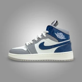 نایک ایر جردن 1 ساق‌دار طوسی سرمه ای (Nike Air Jordan 1 Navy Gray) کد 2341