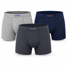 پک 3 عددی شورت مردانه باکسر کلوین کلاین (Calvin Klein) نخی، ضد حساسیت