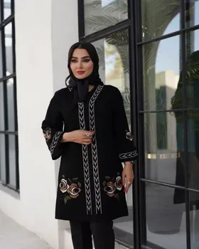 مانتو شانتون گلدوزی گل جفتی مدل الیزا کد 2671