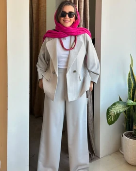 کت و شلوار سوزن دوزی طرح‌دار کشی